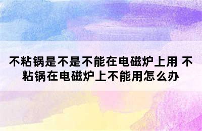 不粘锅是不是不能在电磁炉上用 不粘锅在电磁炉上不能用怎么办